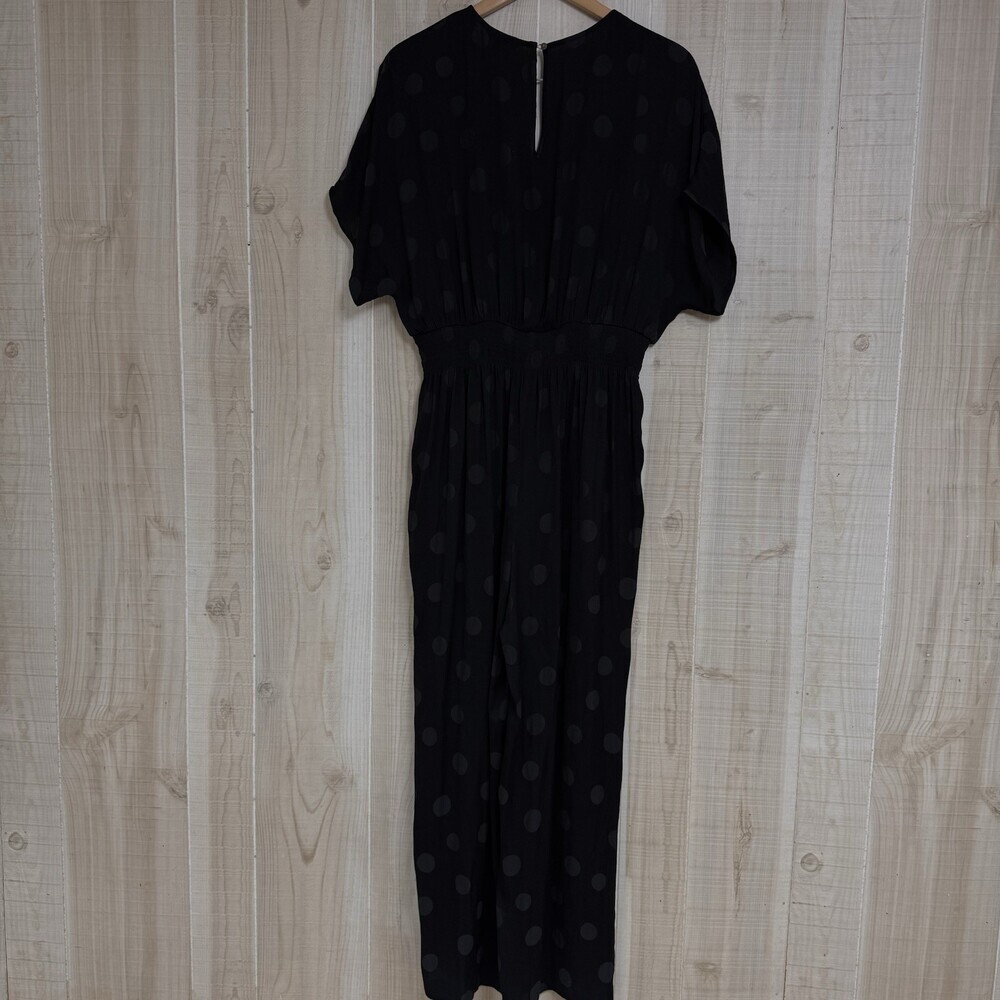 Madewell Wrap-Front Smock-Waist‎ Jumpsuit in Dot Jacquard Size Medium